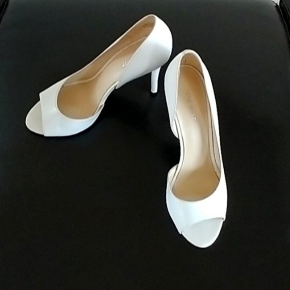 White Nine West Dorey Leather D'Orsay Pumps